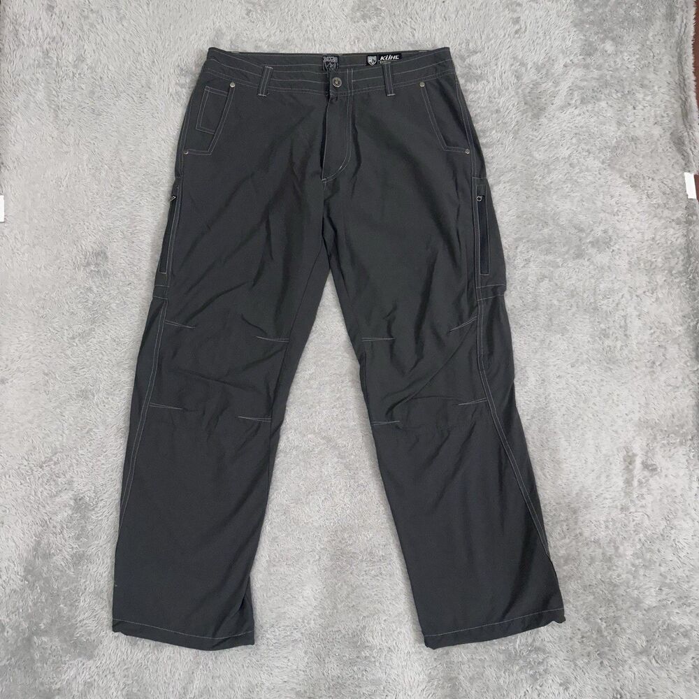 Kuhl Raptr Cargo Pants Mens 34x30 Gray Utility Gorp Hiking Outdoor Stretch Tech